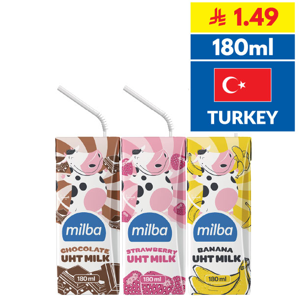 Milba Cocoa/ Strawberry/ Banana Milk 180ml