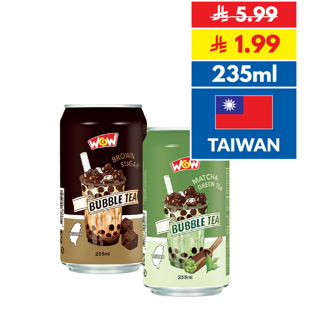 Wow Bubble Tea Brown Sugar/ Matcha 235ml
