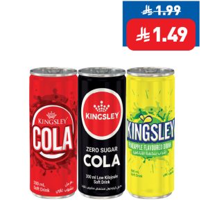 Kingsley Cola/ Cola Zero/ Pineapple Can 300ml