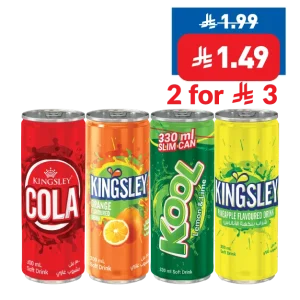 Kingsley Assorted Canned Carbonated Drinks 300ml Kingsley Assorted Canned Carbonated Drinks 300ml