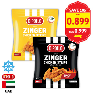 D’Pollo Zinger Chicken Strips/ Spicy Chicken Strips 300g