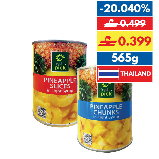 Freshly Pick Pineapple Slices/ Chunks