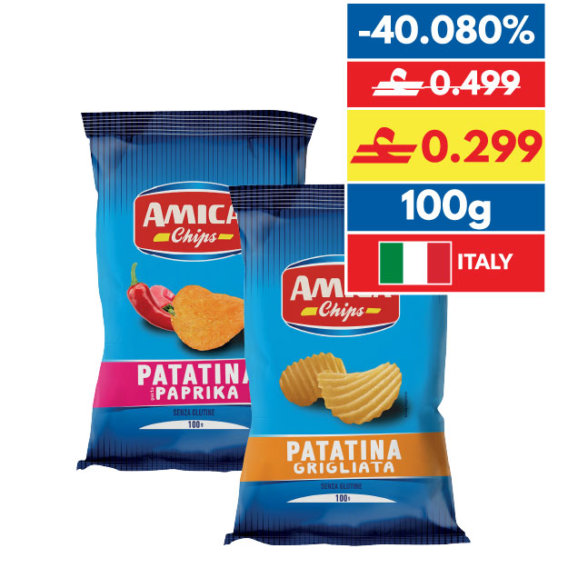 Amica Chips Original/ Ketchup/ Paprika/ Grigliata 100g