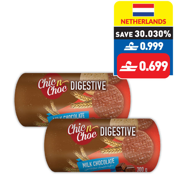 Chic n Choc Digestive Biscuits Milk Chocolate 300g