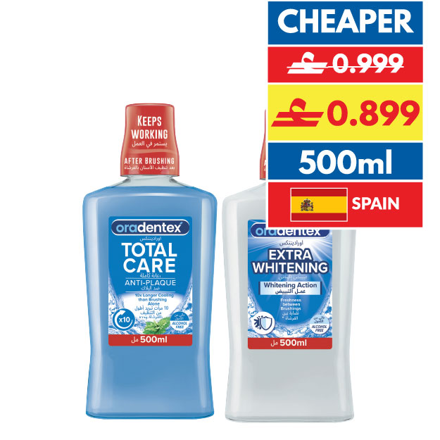 Oradentex Mouthwash Whitening/ Total Care 500ml