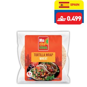 Muchachos Wheat tortilla wrap 4pcs (25cm) 245g
