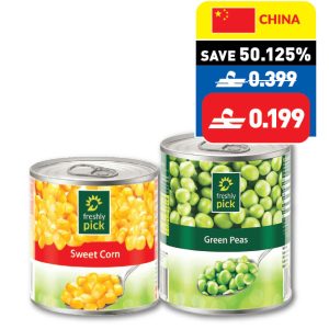 Freshly Pick Sweet Corn 340g/ Green Peas 400g Freshly Pick Sweet Corn 340g/ Green Peas 400g