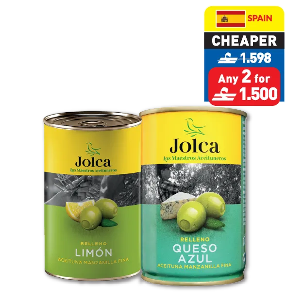 Jolca Lemon/ Cheese Stuffed Olives 300g Jolca Lemon/ Cheese Stuffed Olives 300g