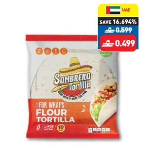 Sombrero Tortilla Flour Tortilla 340g 8’s Sombrero Tortilla Flour Tortilla 340g 8’s