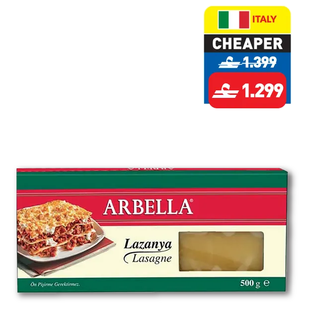 Arbella Lasagne Sheets 500g Arbella Lasagne Sheets 500g