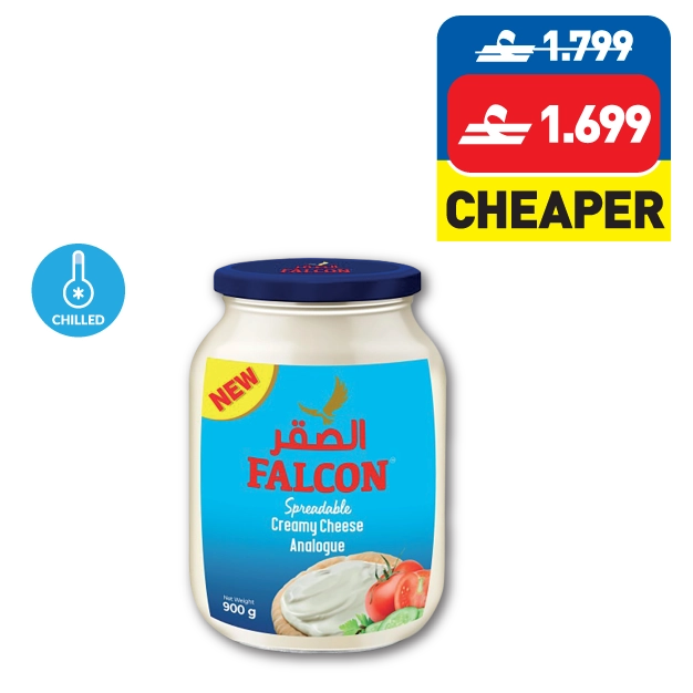 ﻓﺎﻟﻜﻮن ﺟﺒﻨﺔ ﻛﺮيمﻴﺔ ﰲ ﺑﺮﻃمان ٩٠٠ غ Falcon Cream Cheese in Jar 900g