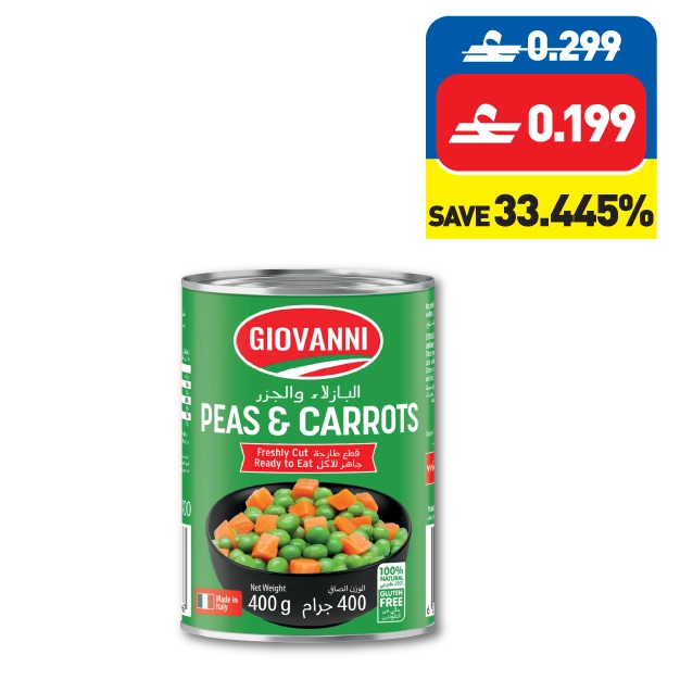 Giovanni Peas & Carrots 400g Giovanni Peas & Carrots 400g