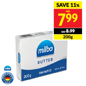 Milba Butter Unsalted 200g