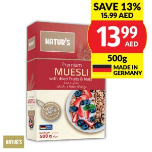 Natur’s Premium Fruit & Nuts Muesli 500g