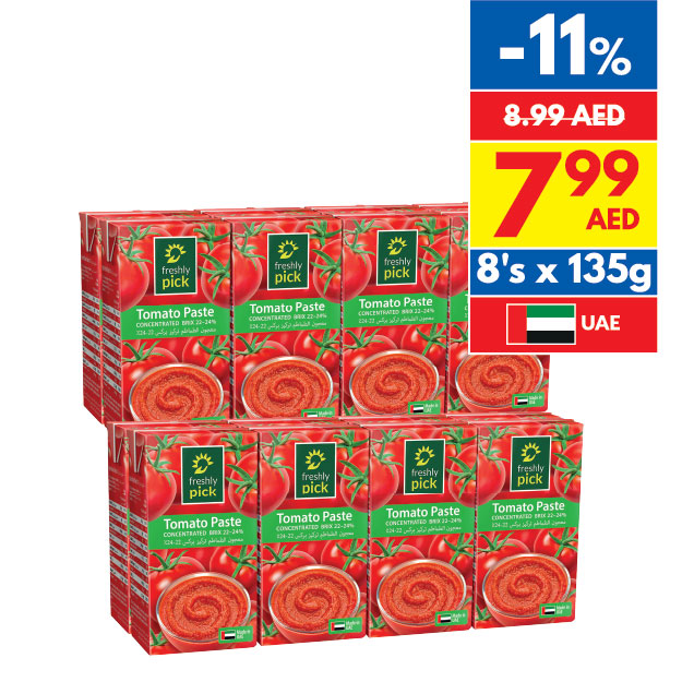 Freshly Pick Tomato Paste 8 X 135G Freshly Pick Tomato Paste 8 X 135G