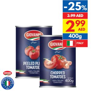 Giovanni Chopped/ Whole Peeled Tomato Giovanni Chopped/ Whole Peeled Tomato