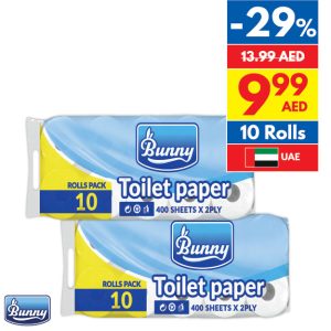 Bunny Toilet Rolls 10 Rolls X 400 Sheets X 2 Ply Bunny Toilet Rolls 10 Rolls X 400 Sheets X 2 Ply