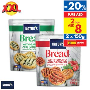 Natur’s Bread with Garlic and Parsley/ Tomato and Oregano