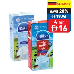 Milba Milk Uht Low/ Full Fat Original 1L Milba Milk Uht Low/ Full Fat Original 1L