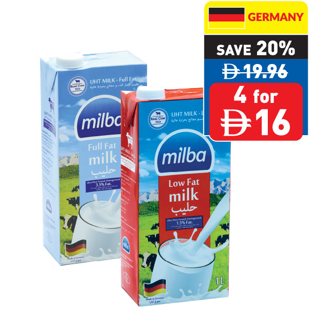 Milba Milk Uht Low/ Full Fat Original 1L