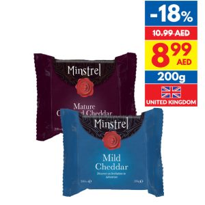Minstrel Mature Coloured/ White/ Mild White Cheddar 200g Minstrel Mature Coloured/ White/ Mild White Cheddar 200g