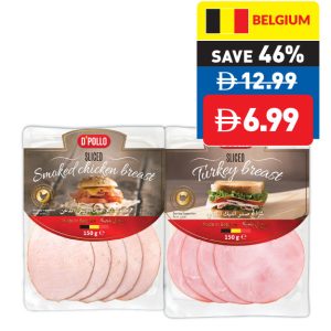 D’Pollo Sliced Turkey Breast/ Smoked Chicken 10 Slices 150g