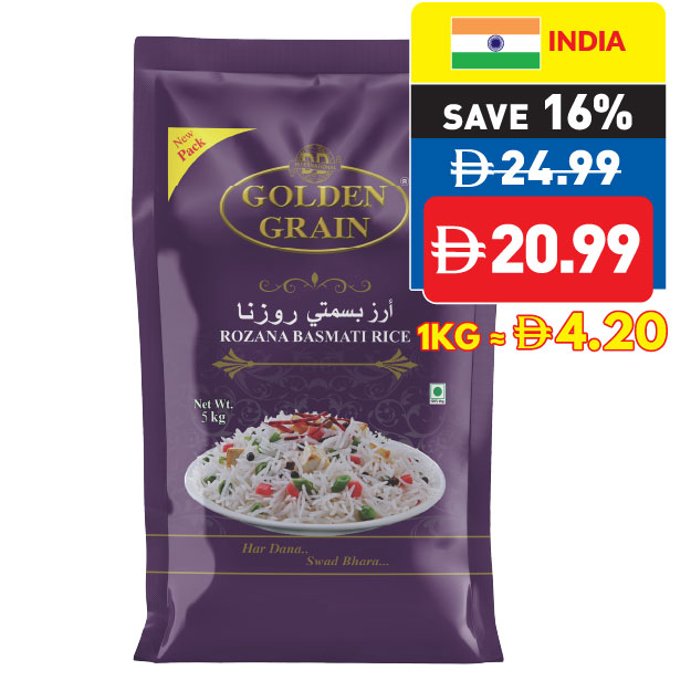Golden Grain Rozana Basmati Rice 5kg
