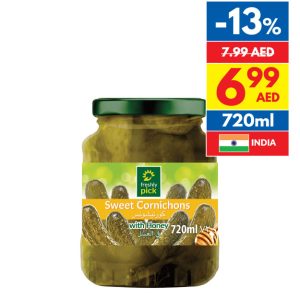 Freshly Pick Cornichons With Honey 720ml Freshly Pick Cornichons With Honey 720ml