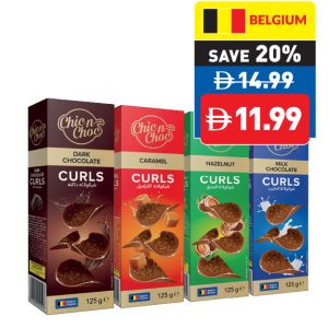 Chic n Choc Dark/ Milk/ Caramel/ Hazelnut Chocolate Curls 125g Chic n Choc Dark/ Milk/ Caramel/ Hazelnut Chocolate Curls 125g