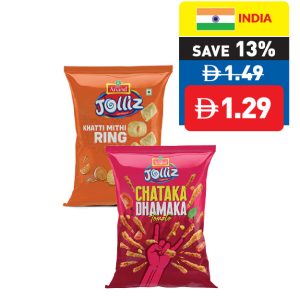 Jolliz Chataka Dhamaka Masala/ Tomato/ Masala/ Tomato/ Chatpati Katori/ Khatti Mithi Ring 50g Jolliz Chataka Dhamaka Masala/ Tomato/ Masala/ Tomato/ Chatpati Katori/ Khatti Mithi Ring 50g