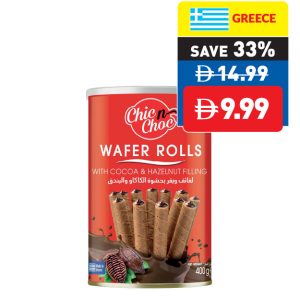 Chic n Choc Wafer Rolls with Cocoa & Hazelnut Cream Filling 400g