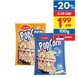 Yumis Cheese/ Butter/ Salty Popcorn 100g Yumis Cheese/ Butter/ Salty Popcorn 100g