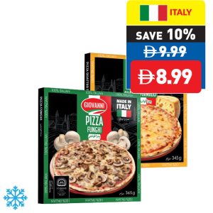 Giovanni Stonebaked Pizza Margherita 275g/ 4 Cheese 345g/ Funghi 365g Giovanni Stonebaked Pizza Margherita 275g/ 4 Cheese 345g/ Funghi 365g