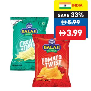 Balaji Chaat Chaska/ Cream & Onion/ Tomato Twist 135g
