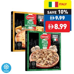 Giovanni Stonebaked Pizza Margherita 275g/ 4 Cheese 345g/ Funghi 365g