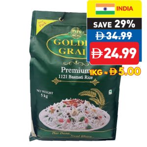 Golden Grain	Basmati Premium Rice 5Kg