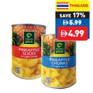 Freshly Pick Pineapple Slices/ Chunks In Light Syrup 565g