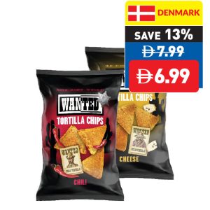 Wanted Tortilla Chips Salt/ Cheese/ Chili 200g