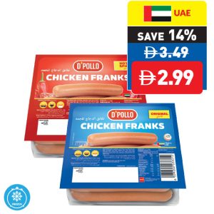 D’Pollo Chicken Franks Original/ Hot & Spicy 340g D’Pollo Chicken Franks Original/ Hot & Spicy 340g