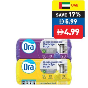 Ora Biodegradable Garbage Bags Lavender/ Lemon/ Strawberry 30’s 1 0 Gal