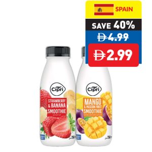 Cipri Smoothie Strawberry & Banana/ Mango & Passion Fruit 250ml