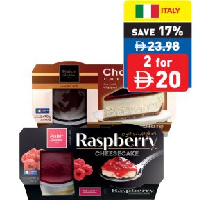 Plaisir Quotidien Chocolate Cheesecake/ Raspberry Cheesecake 2 X 90g