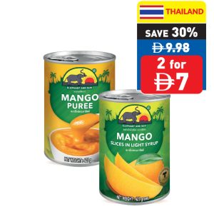 Elephant and Sun Mango Puree/ Mango Slices in Light Syrup 425g