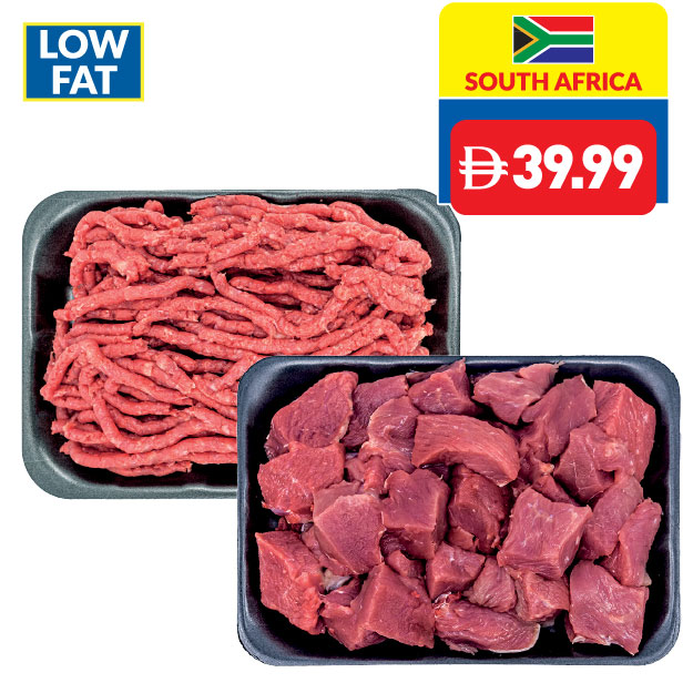 SA Beef Cubes/ Mince Low Fat 1kg SA Beef Cubes/ Mince Low Fat 1kg
