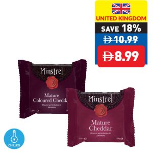 Minstrel Mature Coloured/ White Cheddar 200g Minstrel Mature Coloured/ White Cheddar 200g