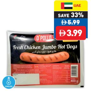 D’ Pollo Jumbo Hot Dogs 400g