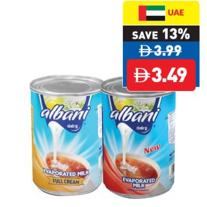 Albani Evaporated Milk Full Cream/ Light 410g