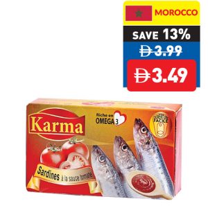 Karma Sardines i n Tomato Sauce 125g Karma Sardines i n Tomato Sauce 125g