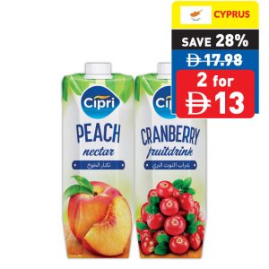 Cipri Peach Nectar/ Cranberry Juice 1L Cipri Peach Nectar/ Cranberry Juice 1L
