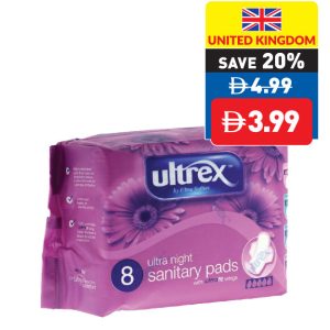 Ultrex Feminine Hygiene Pads Ultra Night 8’s